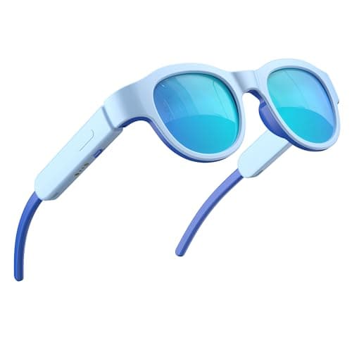 aiomoar Smart Bluetooth Sunglasses for Kids, Polarized UV Protection (Blue) - Image 1