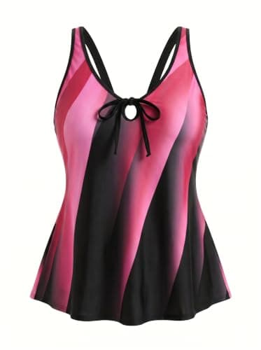 SOTHEA Plus Size Top Swimsuits for Women Cutout Bowtie Tankini Tops Full Coverage Adjustable Straps Bathing Suit Top 2026 - Image 1