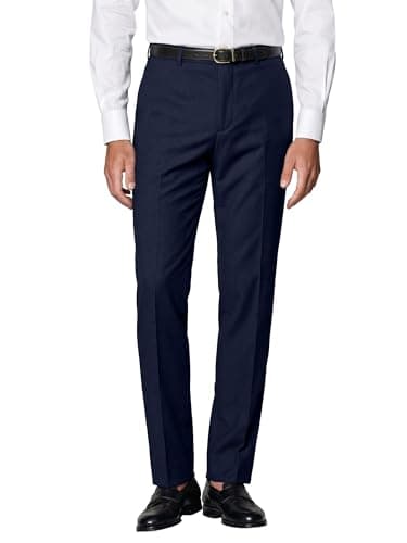 Comdecevis Men's Modern Fit Dress Pants Comfort Casual Slacks for Men Navy Blue 42×30