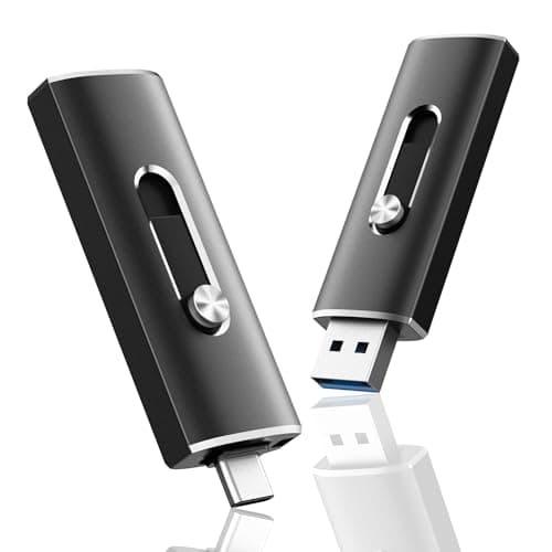 LINTYLE 128GB USB C Flash Drive Dual USB 3.2 Gen 1 Type C & USB A Thumb Drive, 150MB/s 2-in-1 USB-C Memory Stick for iPhone 15/16/17, Android Phone, Tablet, MacBook, Computer – Black (1 Pack) - Image 1