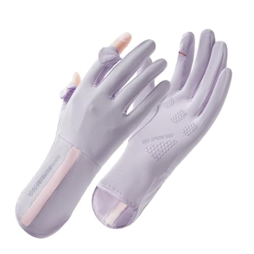 apaepr UV Protection Gloves for Women – Full Finger Sun Gloves, UPF 50+ Driving & Cycling Gloves, Lightweight, Touchscreen, Breathable, Non-Slip for Outdoor Activities (Purple, One Size) - Image 1