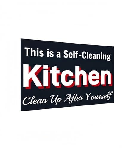 Carastora Rustic Kitchen Tin Sign, Funny “Clean Up After Yourself” Metal Wall Art for Farmhouse, Cafe, Bar & Home, Durable 12x8 Inch Decorative Poster - Image 1