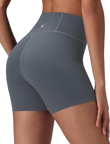 baleaf Freeleaf Broadway Shorts for Women Biker Dance Yoga Workout Gym Running, High Waist Tummy Control Short Pants with Pockets 5", Dark Gray XS - Image 1
