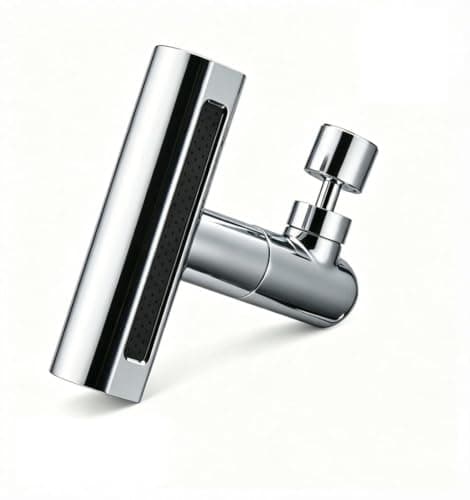 Faucet Extender, 5.5 Inch Long, 4 in 1 360° Waterfall Kitchen Faucet Head Replacement with 2 Adapters & Spanner, Metal Construction, Universal Adapter, Extender for Bathroom Sink. - Image 1