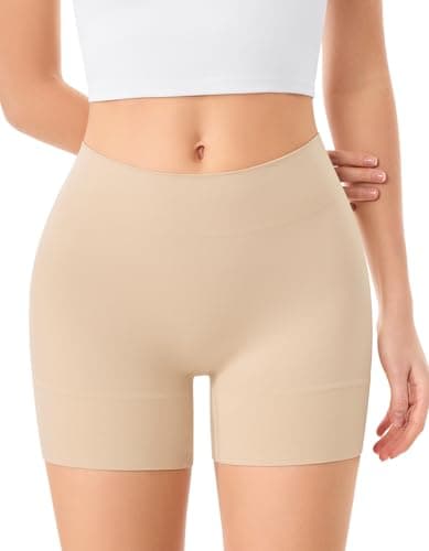 ForeverShaper Slip Shorts for Under Dresses Women, Seamless Anti Chafe Underwear Shapewear Thigh Cooling Biker Short Panties Nude - Image 1