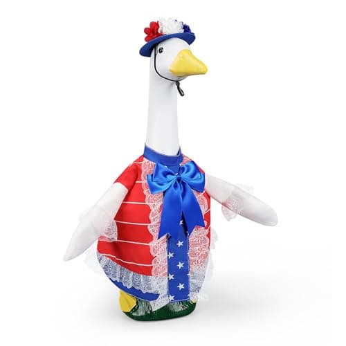 Lettry 4th of July Porch Goose Outfits for 23 Inch Lawn Statue Summer Independence Day Patriotic Porch Goose Clothes Costume for USA 250th Anniversary Outdoor Garden Yard Patio Decoration - Image 1