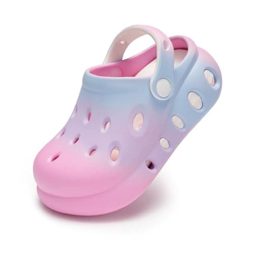 Stelle Garden Clogs for Girls Boys Slip on Sandals Kids Water Shoes Classic Slides Slippers Beach Indoor Outdoor(Little Kids/Big Kids)(Mermaid Ombre, 4MB) - Image 1