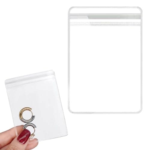 DYMSUP 30 Pcs Anti Tarnish Small Jewelry Bags,Clear Plastic Travel Jewelry Organizer, Jewelry Holder Organizer for Ring, Earrings, Necklace, Bracelet, Jewelry Storage Book and Bead Organizer - Image 1