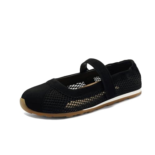 Tigeridea Mary Jane Sneakers Women Slip on Ballet Dress Shoes, Black, 11 - Image 1