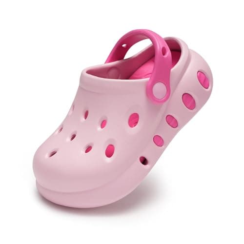 Stelle Garden Clogs for Girls Boys Slip on Sandals Kids Water Shoes Classic Slides Slippers Beach Indoor Outdoor(Little Kids/Big Kids)(Strawberry Milkshake, 2ML) - Image 1