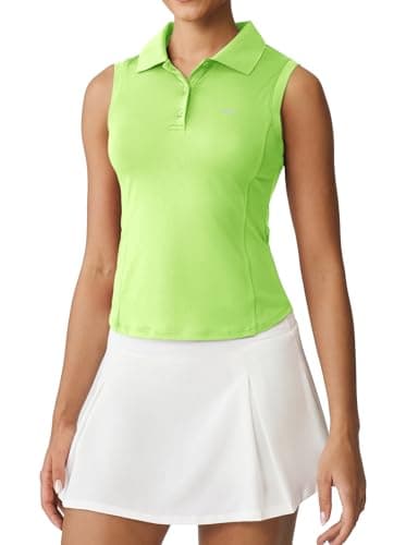 K-Swiss Womens Sleeveless Golf Polo Shirts - ComDry Performance Athletic Workout Collared Tank top for Tennis Yoga Running - Green L - Image 1