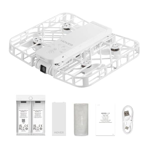 HOVERAir X1 Drone with Camera, Follow-me Drone with Self-Flying Mode, Foldable Mini Drone with HDR Video Capture, Palm Takeoff, Intelligent Flight Paths, Hands-Free Control White (Combo) - Image 1