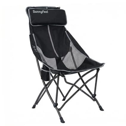 SUNNYFEEL High Back Camping Chair for Adults, Lightweight Camping Chair Support 250 lbs Heavy Duty, Compact Folding Chair Design, Portable & Collapsible Camping Chairs for Outdoor, Camp, Beach, Picnic - Image 1