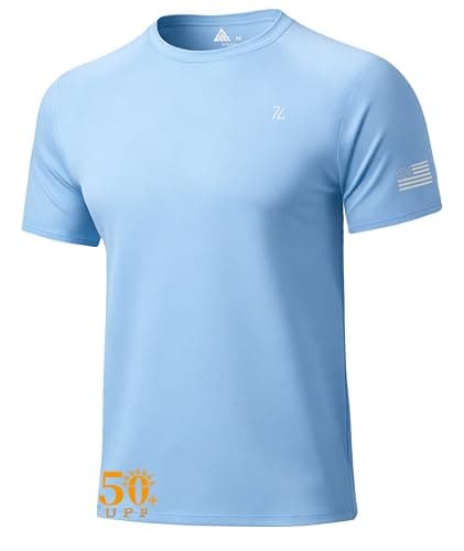 Men Rash Guard Shirts UV UPF 50+ Sun Protection Swim Shirt Short Sleeve Workout T-Shirts Lightweight Moisture Wicking Running Athletic Tee - Image 1