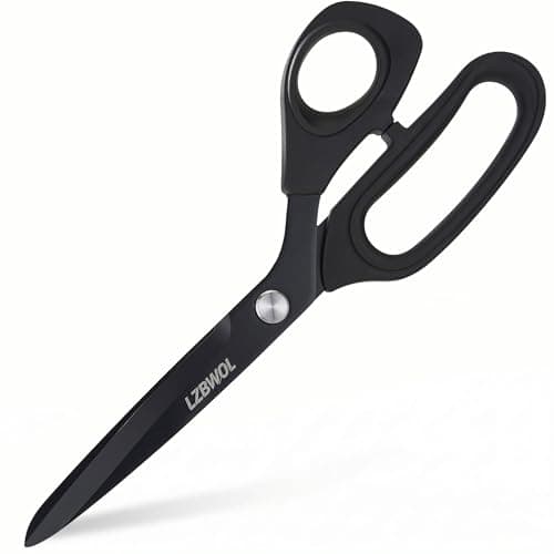 LZBWOL Sharp Scissors All Purpose, Heavy Duty 10" Scissors for Office, Soft Comfort Grip for paper Craft - Black - Image 1