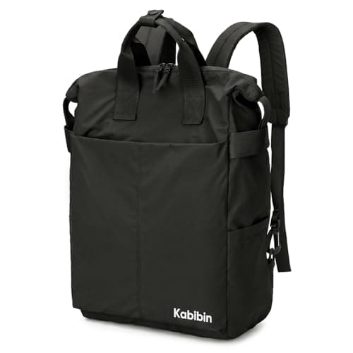 Kabibin Backpack for Women Men, Ultra Lightweight Waterproof Carry-On Daypack with 15.6in Laptop Compartment for College Travel Work (Black) - Image 1
