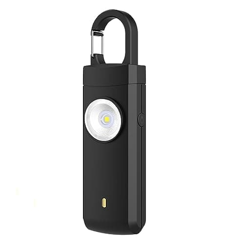 Personal Alarm for Women - 130 dB Rechargeable Alarm with Strobe Light, Low Battery Indicator, for Women, Kids and Elderly Self Defense (Black) - Image 1