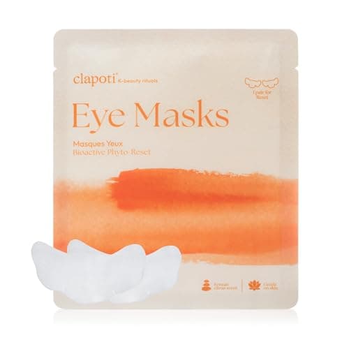 Clapoti Korean Cooling Under Eye Patches, 1 Pair — Depuffing, Dark Circles & Hydration, 99% Natural Ginkgo & Peptide Complex, Bamboo, No-Rinse, Gentle for Sensitive Skin, Vegan - Image 1