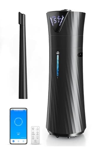 MONISEN 17L Humidifiers for Bedroom Large Room – Ultra Quiet (35dB), 56H Runtime, Smart App&Remote, Auto Humidistat, Top Fill Cool Mist Humidifier, Aroma Diffuser, Auto Shut-Of – Whole House, Black - Image 1