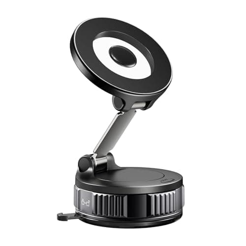 Magnetic Phone Holder for Car, 360° Adjustable Vacuum Car Phone Holder for Magsafe, 80+LBS Suction Phone Mount for Car Dash/Windshield/Screen, Phone Holders for Your Car for iPhone 17 16 15 14 13 12 - Image 1