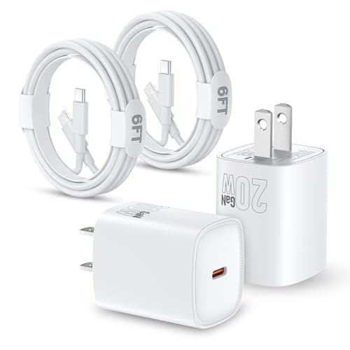 Nepagz Fast Charging USB C Charger Block 2 Pack 20W PD Charging Adapter with 6FT USB C to C Cable Compatible with iPhone 17 16 15 Pro Max Plus Air, iPad Pro, White - Image 1