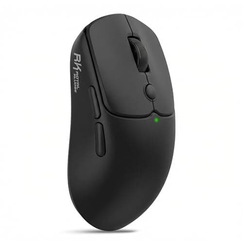 RK ROYAL KLUDGE MO1 Wireless Mouse, 55g Ultra-Lightweight Computer Mice, 6 Programmable Buttons, Quiet Click, 2.4GHz/Bluetooth/Wired, 6000 DPI Optical Sensor, Black - Image 1