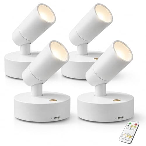 Lsoppn Magnetic Wireless Rechargeable Mini LED Picture Spotlight - Remote Control, 3 Color Temperatures, 2000mAh, Wall-Mounted for Artwork, Display & Plant Lighting(W.4) - Image 1