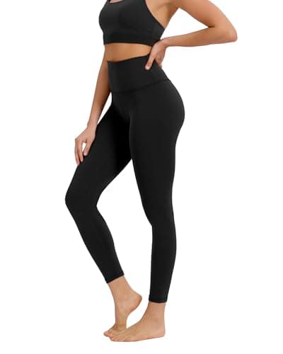 MXYMXY Buttery Soft High Waist Yoga Pants for Women - 25" Tummy Control Workout Leggings Inner Pocket, Squat Proof Gym Running Athletic Black - Image 1