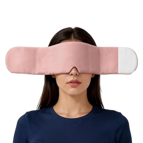 SilkCielo Weighted Eye Mask for Sleeping Perfect for Women Migraines and Relaxation Eye Pillow Eyes Blanket - Pink - Image 1