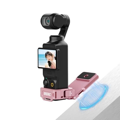 Flymile Pocket 3 Magnetic Mount Stand, Expansion Adapter Magnet Holder & Cold Shoe for Xtra Muse 180° Adjustable Handle Aluminum Metal Clamp Frame Case Desk Base for DJI Osmo Pocket 3 Pink Accessories - Image 1