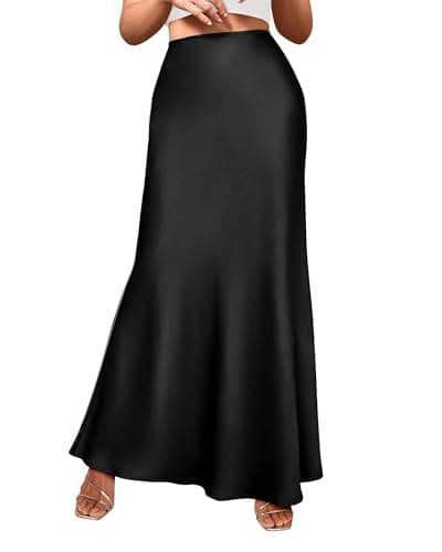 BTFBM Skirts for Women Summer 2026 Business Casual Outfits High Waist Cocktail Party Wedding Mermaid Spring Maxi Skirt(Black, X-Large) - Image 1