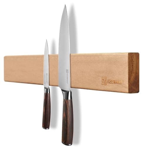 KEEMAKE Magnetic Knife Holder for Wall 16 inch Acacia Wood Knife Magnetic Strip, Powerful Neodymium Magnet Knife Hanger Knife Bar for Kitchen knives
