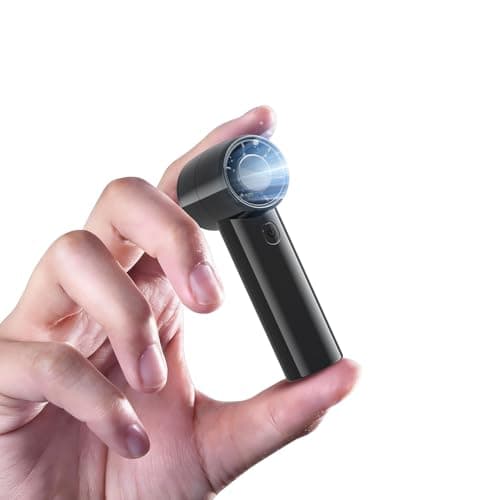 HandFan Portable Handheld Fan, High Speed Mini Personal Turbo Fan, Pocket-Sized Hand Fans, Small Rechargeable Fans Battery Operated, for Travel, Disney, Concerts, Outdoors(Gloss Black) - Image 1