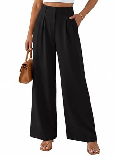 NIMIN High Waisted Wide Leg Dress Pants for Women,Black,XS - Image 1