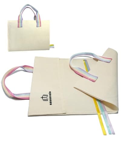 Lightweight Bible Cover for Women, Zipper-Free Canvas Bible Case with 3 Ribbon Bookmarks, Minimalist Christian Gift