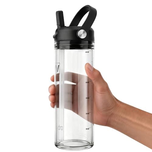 wawahydro 20oz Kids Water Bottle with Straw, BPA Free Thick Tritan Plastic Reusable, Clear Water Bottle, Leakproof Lid, Dishwasher Safe for School and Travel,Clear - Image 1