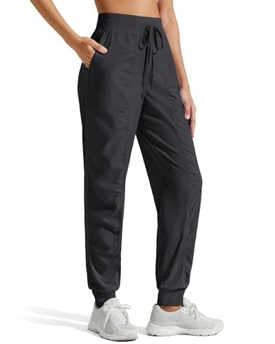 G4Free Lightweight Joggers for Women High Waisted Drawstring Sweatpants with Pockets Stretch Active Pants Casual Workout (Black,XL,27.5") - Image 1
