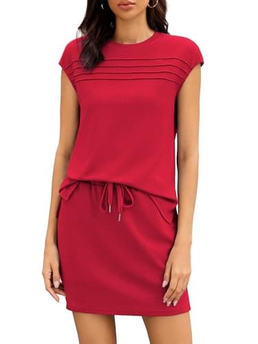 Casly Lamiit 2 Piece Outfits for Women Summer Comfy Matching Sets Active Resort Wear Spring Break Set Country Concert 80s 90s Outfits Red L - Image 1