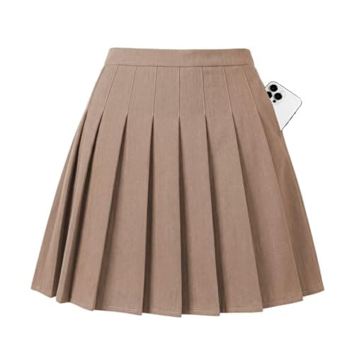 Girls Pleated Skort Khaki Uniform Skirt with Pockets Kids Athletic Skorts - Image 1