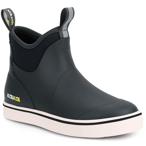 Kalkal Women's Deck Boots, Waterproof Ankle Rain Boots Fishing Boots with High Traction, Women's Rubber Boots For Gardening Fishing Boating Camping - Image 1