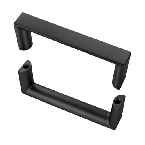 Synkylux 10 Pack Matte Black Cabinet Pulls 3inch(76mm) Hole Center Kitchen Cabient Hardware Gold Cabinet Handles Drawer Pulls,Cabinet Pulls,Cupboards, Dressers and Square Solid Metal Hardware - Image 1