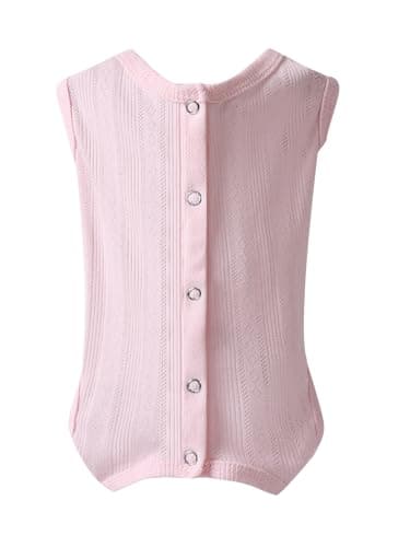Angrypet All-Season Pet Shirts Onesie Pajamas for Small Dogs Cats Solid Ribbed Pets Clothes Small Puppy Outfits Pink Large - Image 1