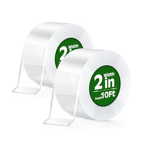 YAKUNCL 2 Rolls Heavy Duty Double Sided Nano Tape, Strong Adhesive Acrylic Mounting Tape, Removable Traceless Washable Strips, Transparent No Drill Wall Tape for Home Office Car Organization & Decor - Image 1