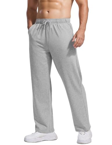 PINSPARK Men's Sweatpants with Pockets Lightweight Sweat Pants for Men Straight Leg Jogger Sweatpants Big Tall Grey Sweatpants Men - Image 1