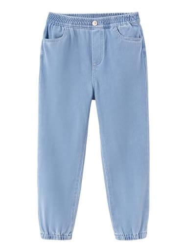 PATPAT Boys Baggy Jeans, Stretch Waist Sweatpant Jeans for Boys, Denim Joggers for Growing Child, School Attire, Outdoor Activities, Gift Giving, Size 8 - Image 1