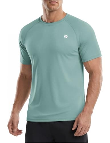 PINSPARK Mens Tshirt Quick Dry Moisture Wicking Workout Shirts for Men Lightweight Short Sleeve Classic Running Athletic Shirts 2XL - Image 1