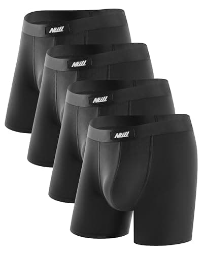 Nullktie Ultra Soft Modal Men's Underwear, Breathable Boxer Briefs No Fly, 4 Pack - Image 1