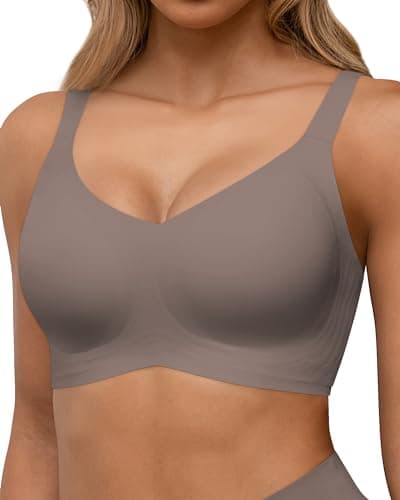 HORISUN Seamless Bras for Women Wireless Bras for Large Breasted Women (Grey Medium) - Image 1