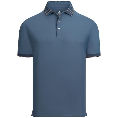 Esabel.C Men's Golf Shirts Pique Short Sleeve Stretch Moisture Wicking Performance Dry Fit Polo Shirts for Men, Navy, XL - Image 1