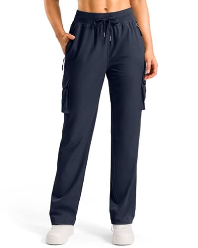 Soothfeel Women's Lightweight Hiking Cargo Pants with 6 Pockets 29" Quick Dry Travel Pants Casual Safari Jogger Outdoor, Dark Navy, L, - Image 1